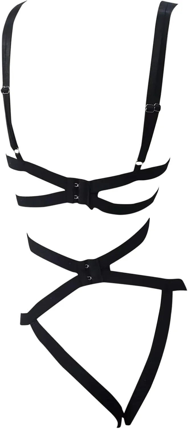 Hollowed-Out Lingerie Set for Women,Sexy Bra with Weave Belt,Elegant Sensual Underwear for Romantic Occasions