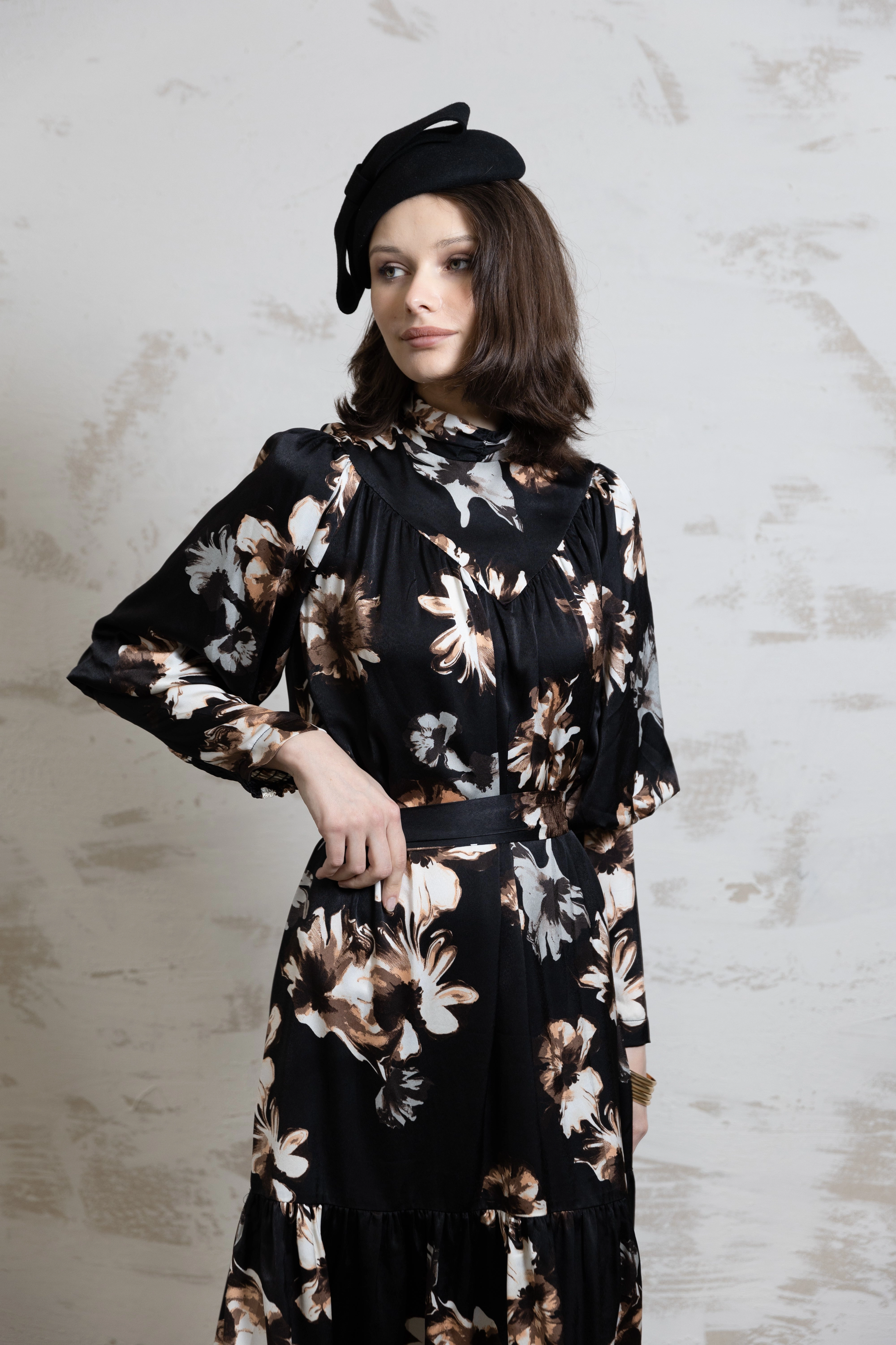 Holly Floral Dress Gemstone-Detail
