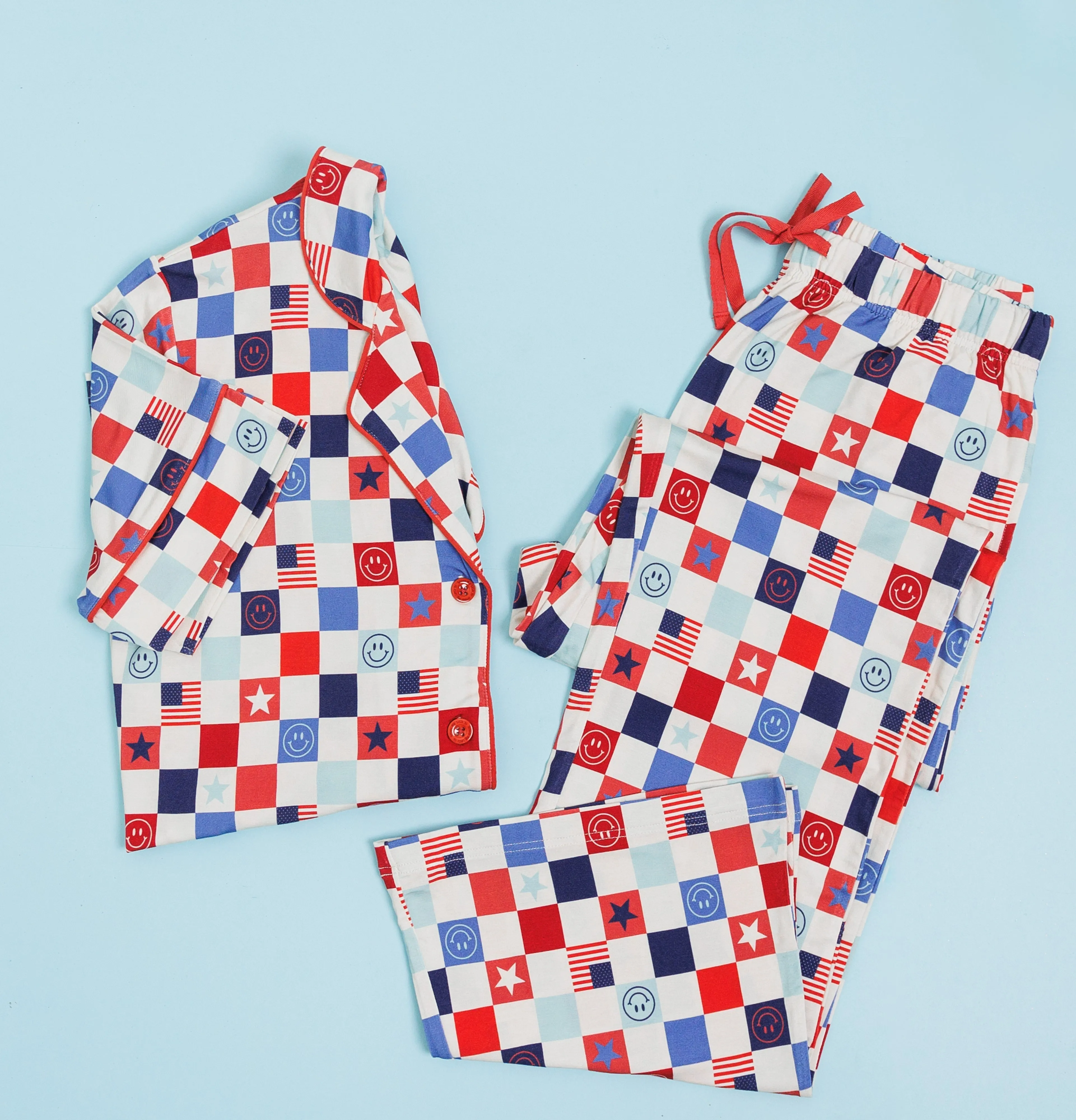 HOME OF THE FREE CHECKERS WOMEN’S RELAXED FLARE DREAM SET