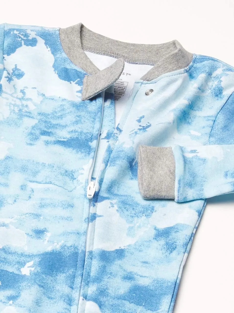 HonestBaby Non-Slip Footed Pajamas One-Piece Sleeper Zip-Front Pjs 100% Organic Cotton for Baby Boys