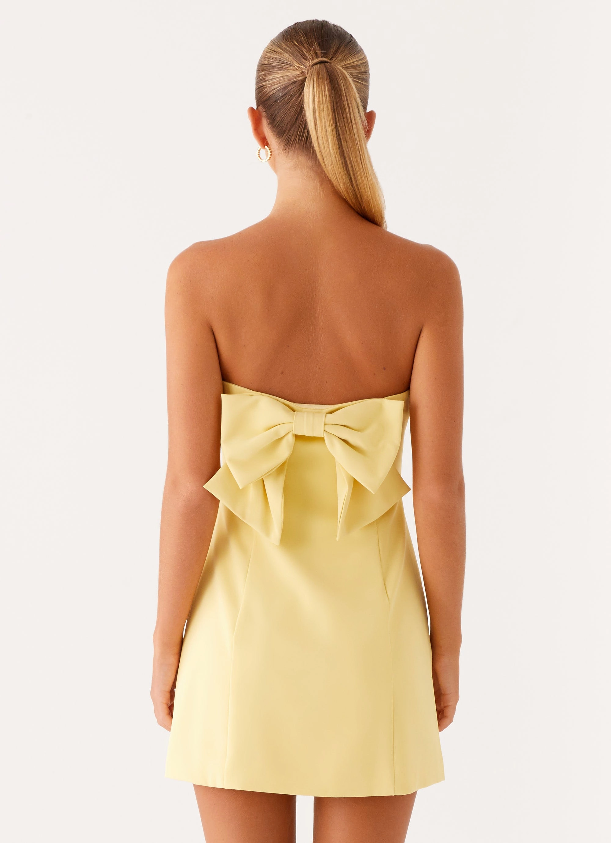 Body Fit Stay Cool Honey Bow Mini Dress - Yellow