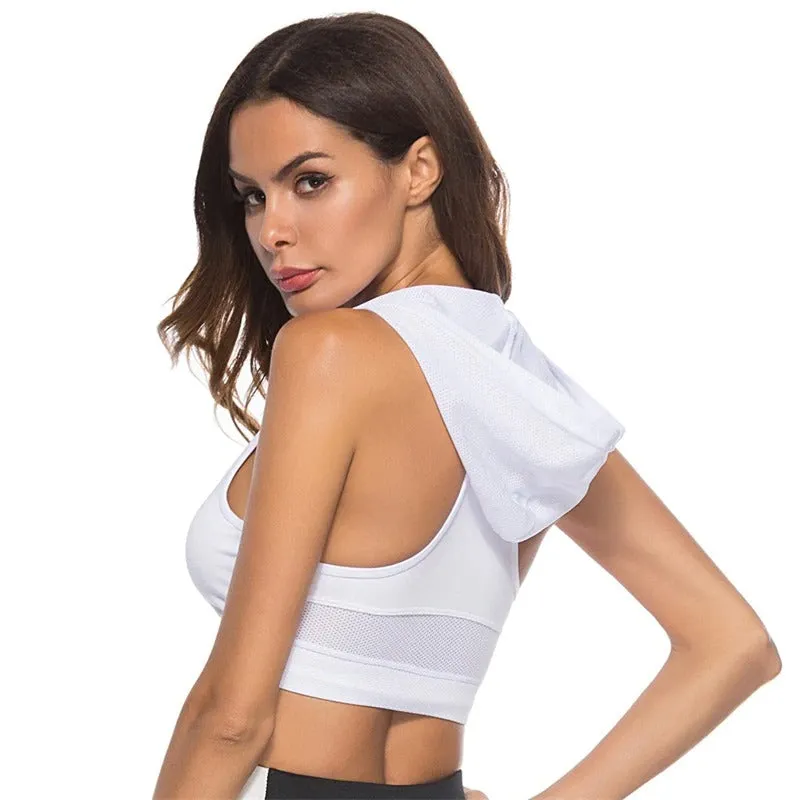 Hooded Push Up Sports Bra