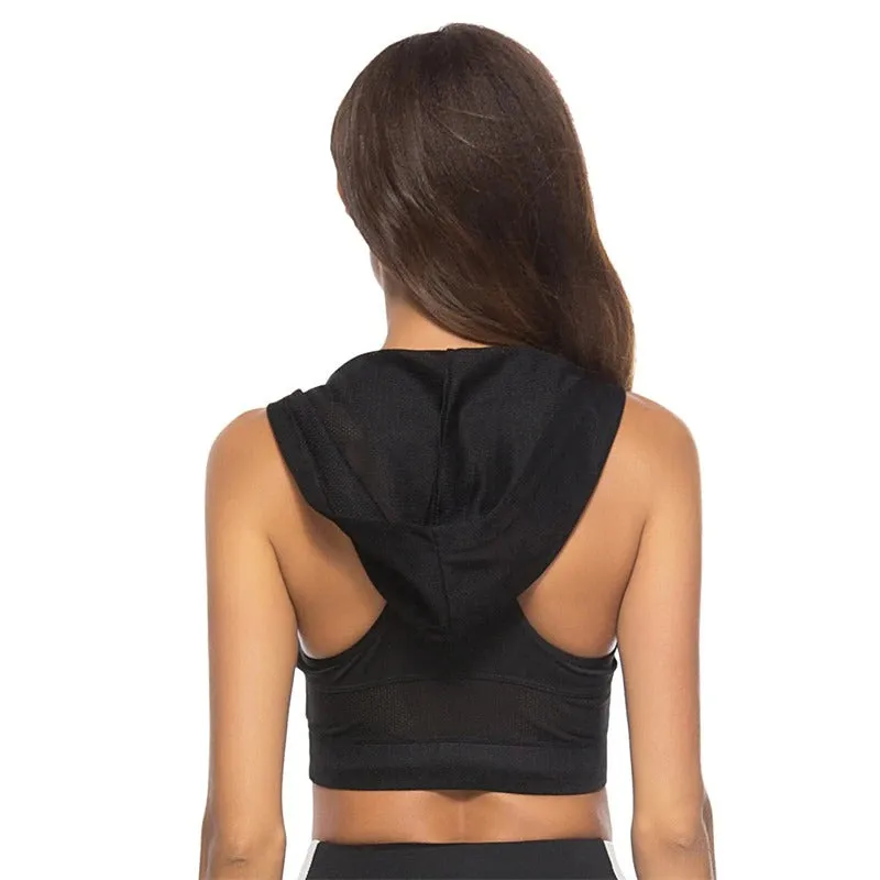 Hooded Push Up Sports Bra