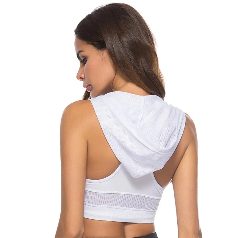 Hooded Push Up Sports Bra