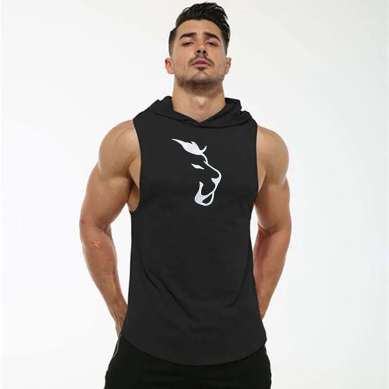 Hooded Sleeveless Vest Men's Fitness