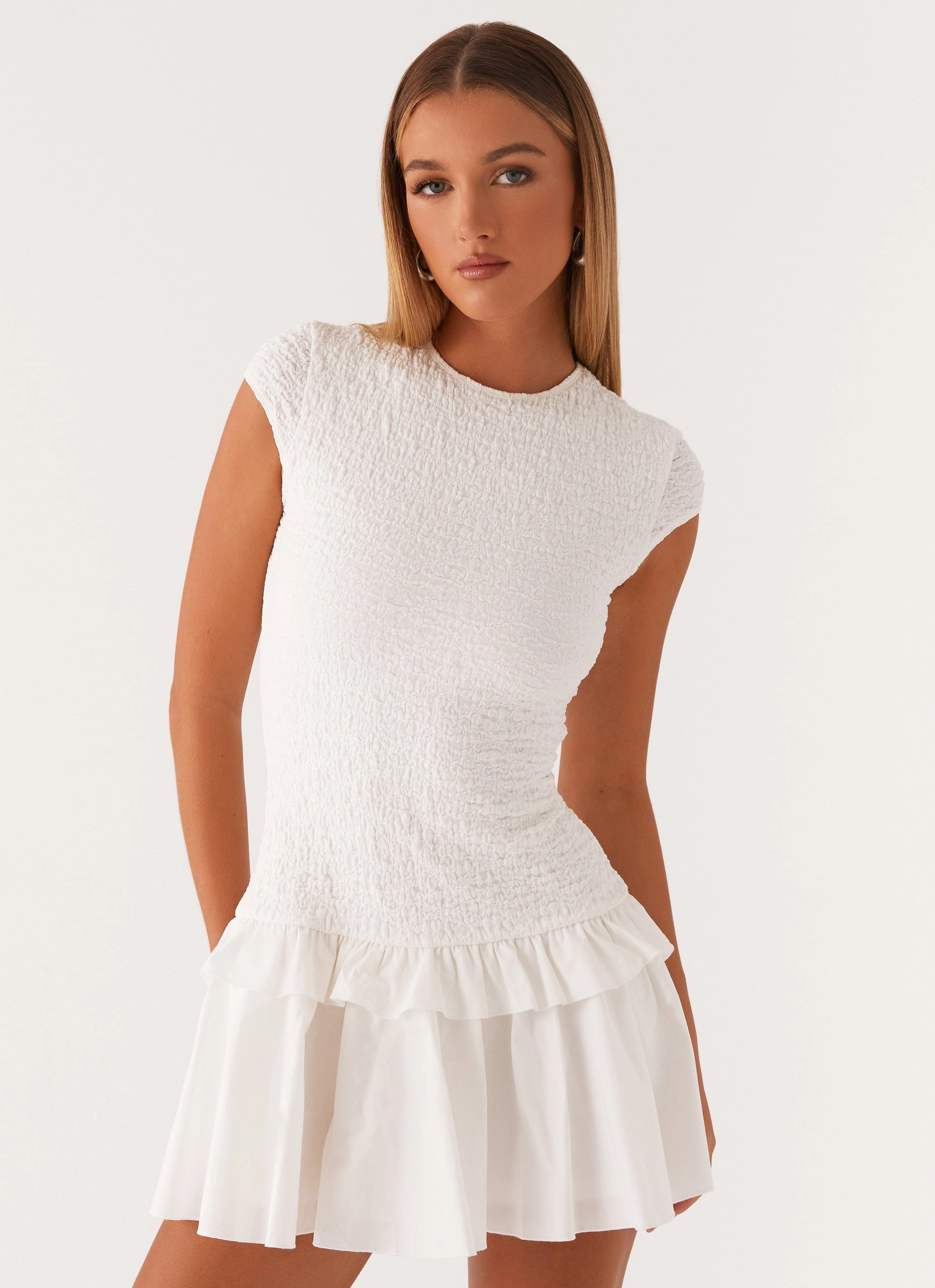 Day Chic Hopeless Romantic Mini Dress - White