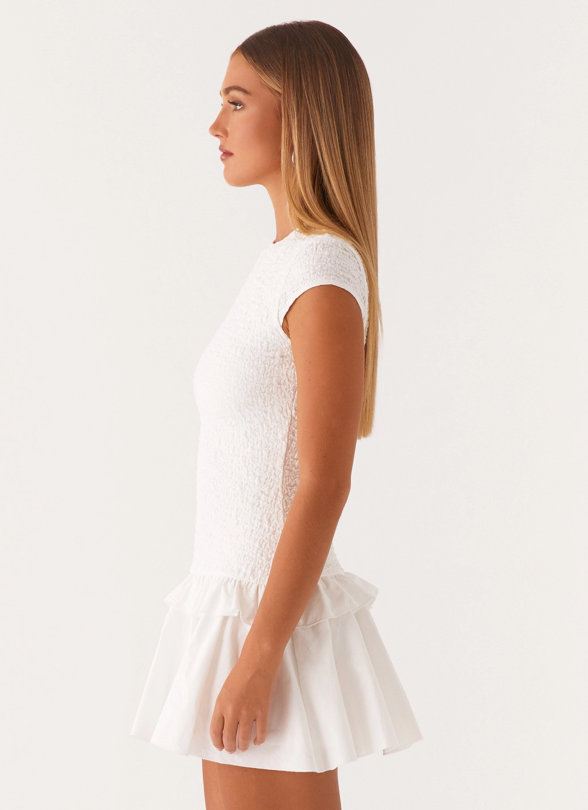 Vibrant Light Hopeless Romantic Mini Dress - White