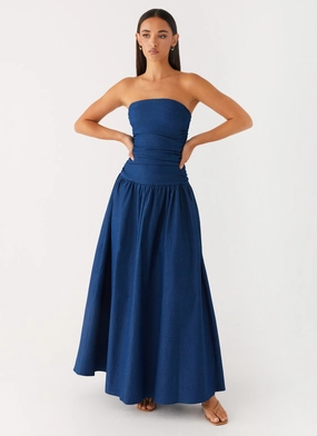 Carmel Denim Maxi Dress - Indigo Urban Chic breathable fabric dress
