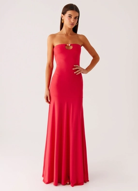 Puff-Sleeve Hurts Like Hell Maxi Dress - Pink