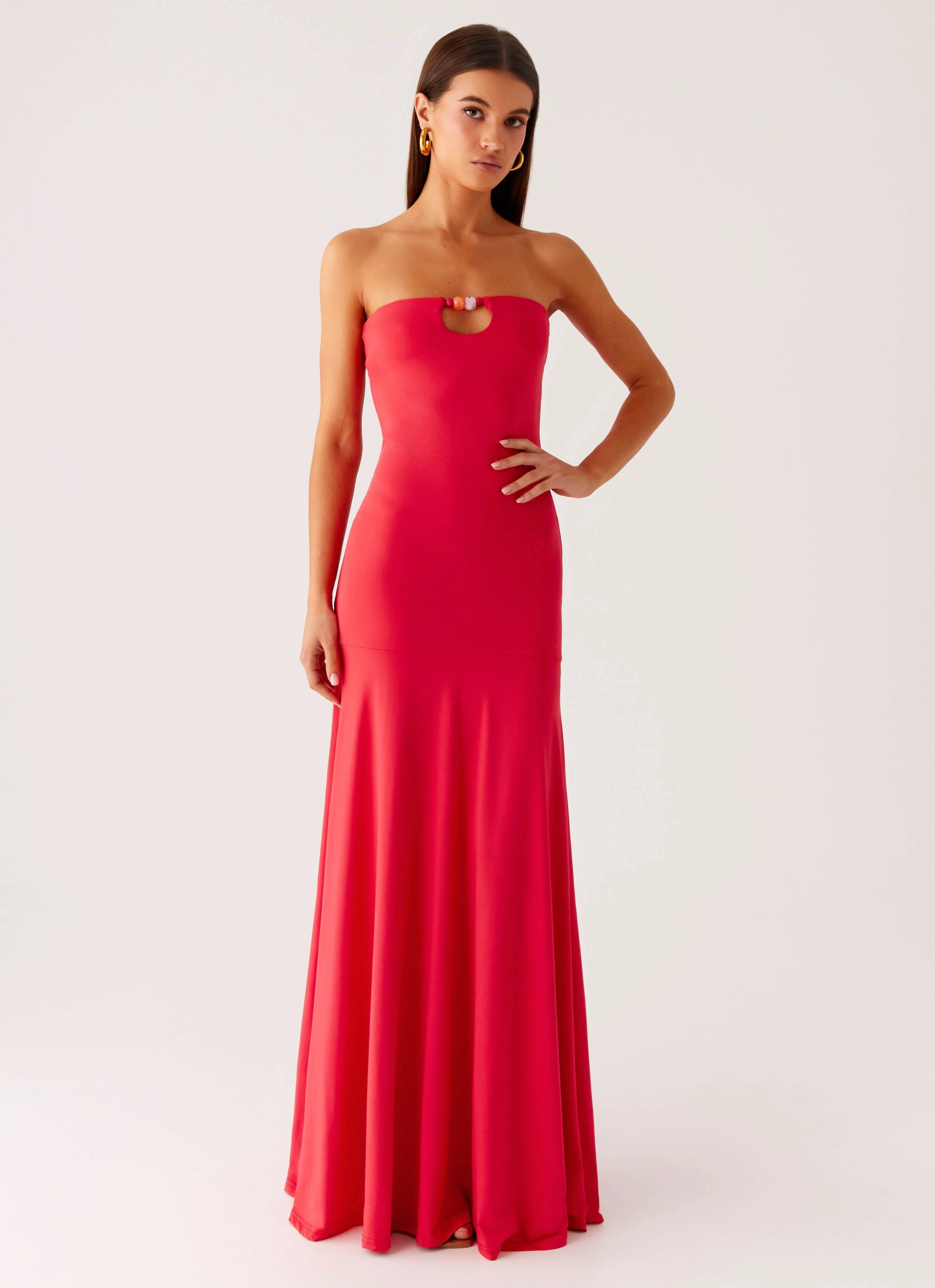Puff-Sleeve Hurts Like Hell Maxi Dress - Pink