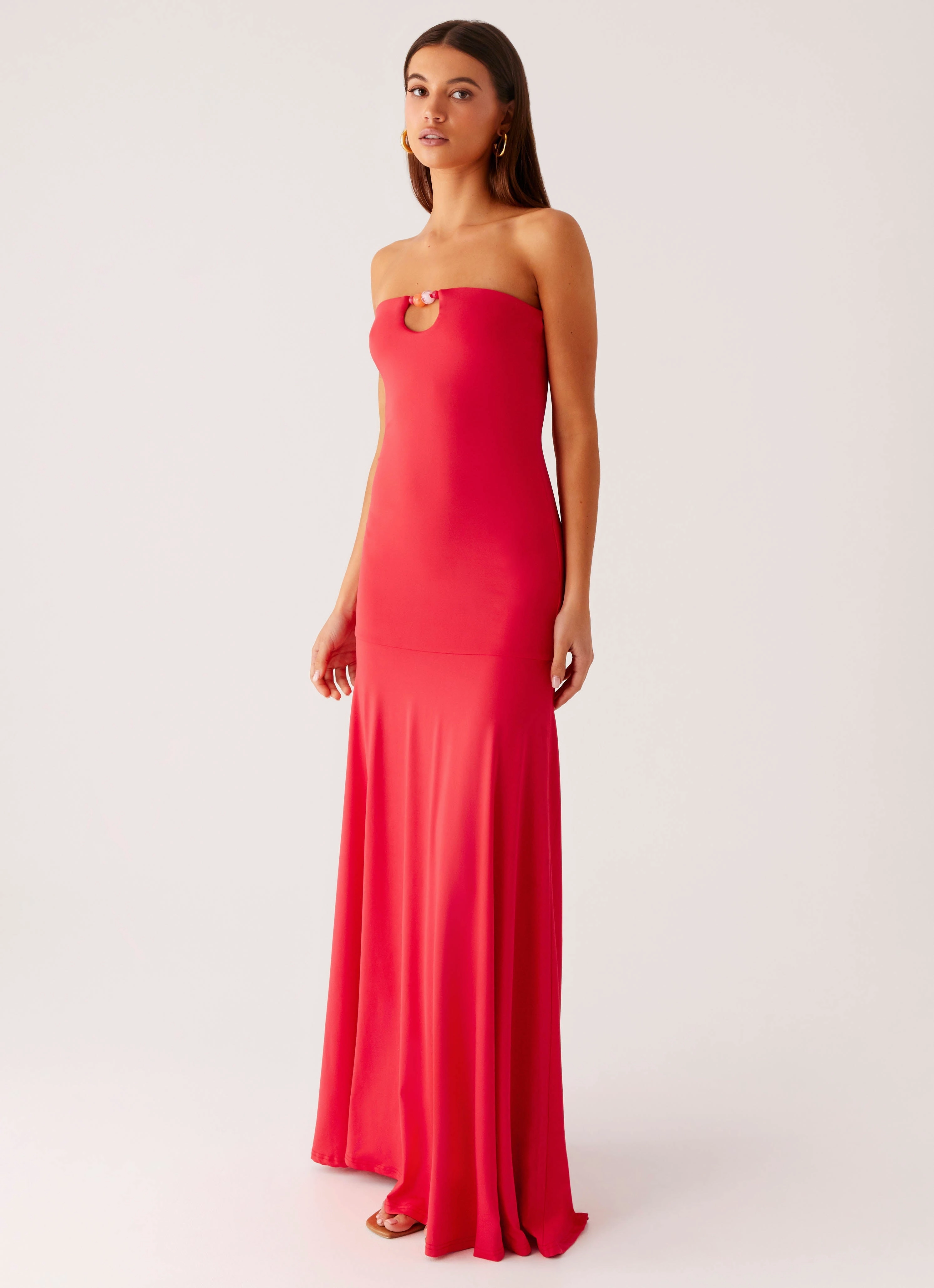 Stylish Mood Comfortable fit for outings Hurts Like Hell Maxi Dress - Pink