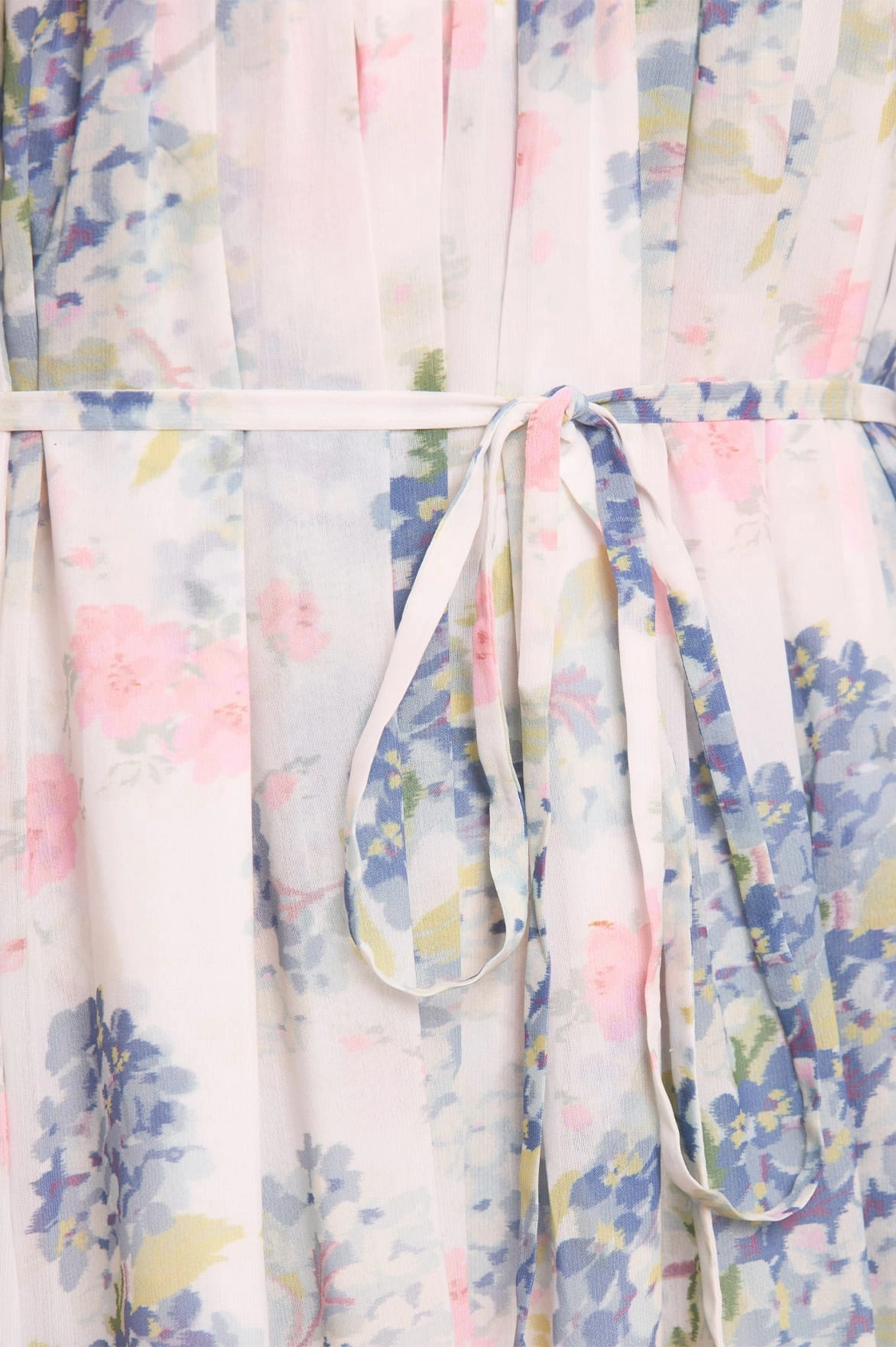 Hydrangea Chiffon Round Neck Mini Dress Edgy-Look