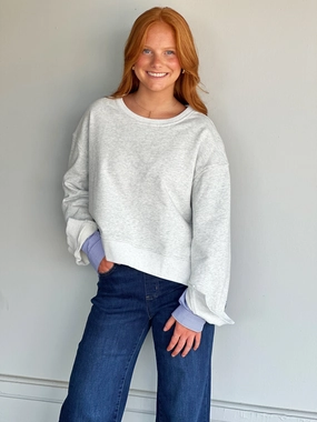 Already There Grey Sweater GarmentWashedFinish