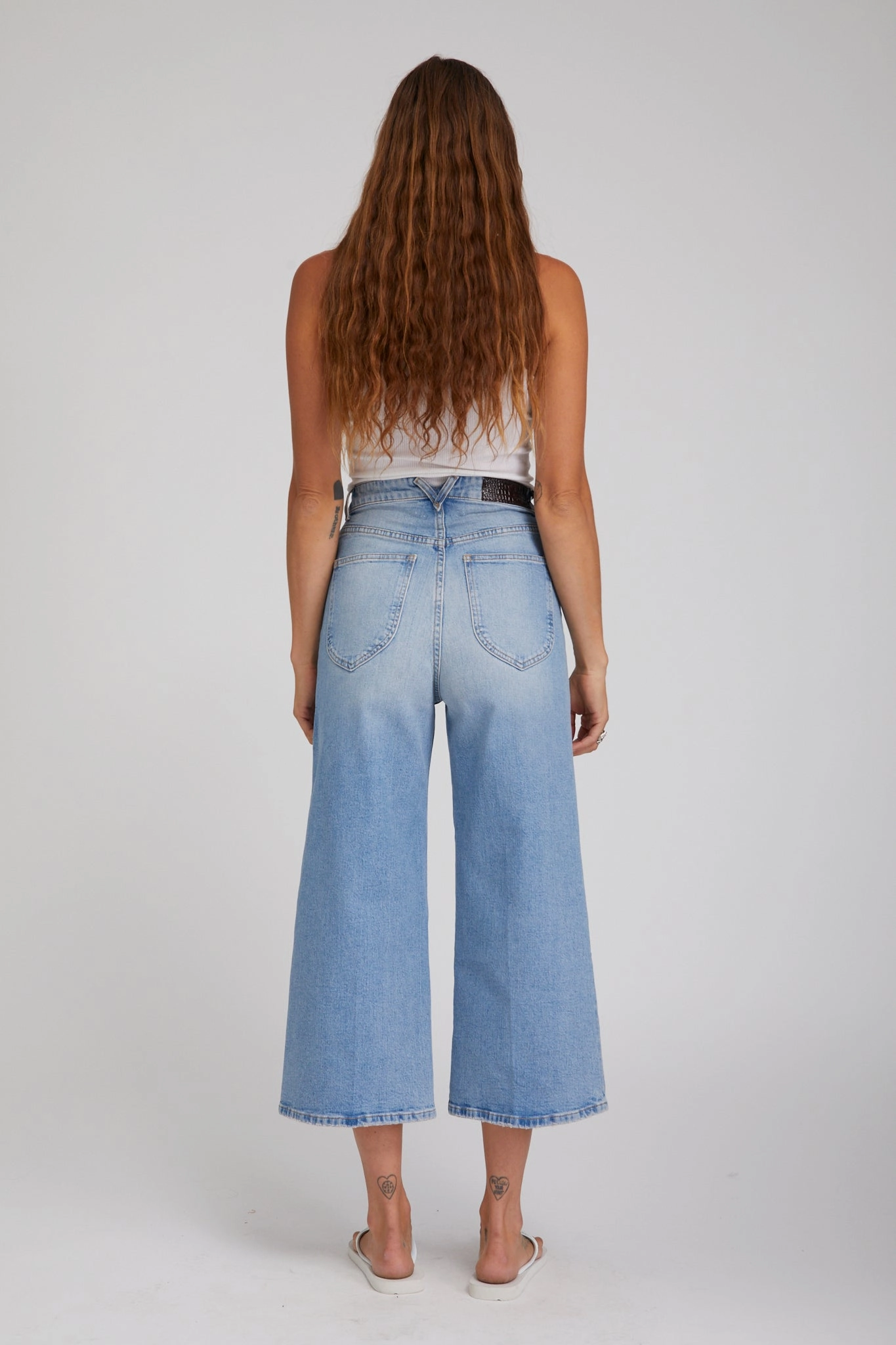 ButterySoftTextile Layered Collar Woolfe Denim Culotte Pants