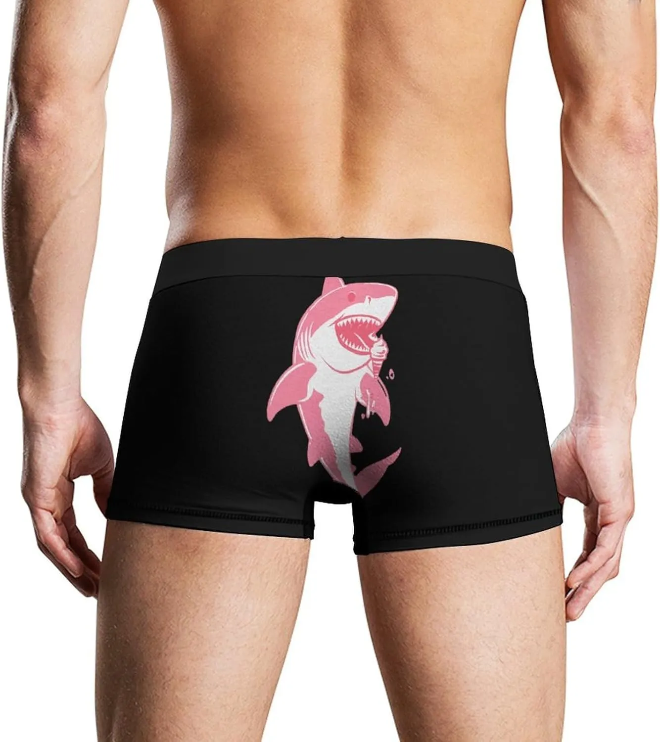 Ice Cream Shark Mens Boxer Brief Funny Underwear Trunks Breathable Soft Printed Shorts