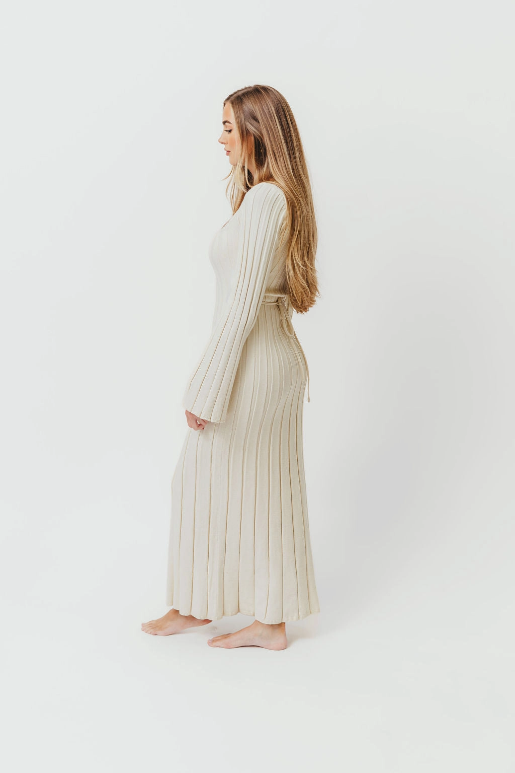 Chilly Wear Rowan Square Neck Maxi Dress in Cream