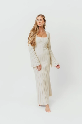 Timeless Touch Neutral Tones Rowan Square Neck Maxi Dress in Cream