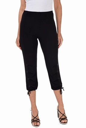 Stable Shape Pull-On Button Leg Ankle Pant