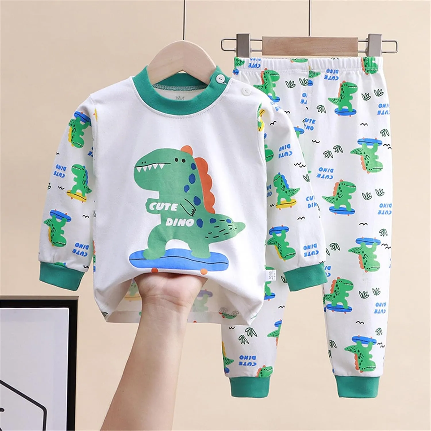 ids Cotton Pajamas Sets 2 Piece Crew Neck Long Sleeve Shirts And Pants Cute Star Printed Loose Fit Sleepwear Nightwear