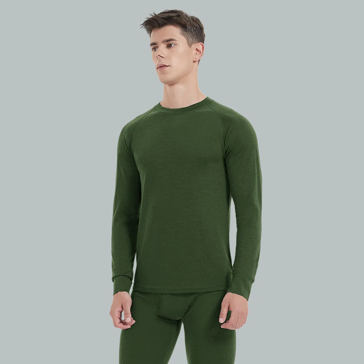 IGUANA Men's 190 Merino Wool Base Layer Set Thermal Top and Bottom
