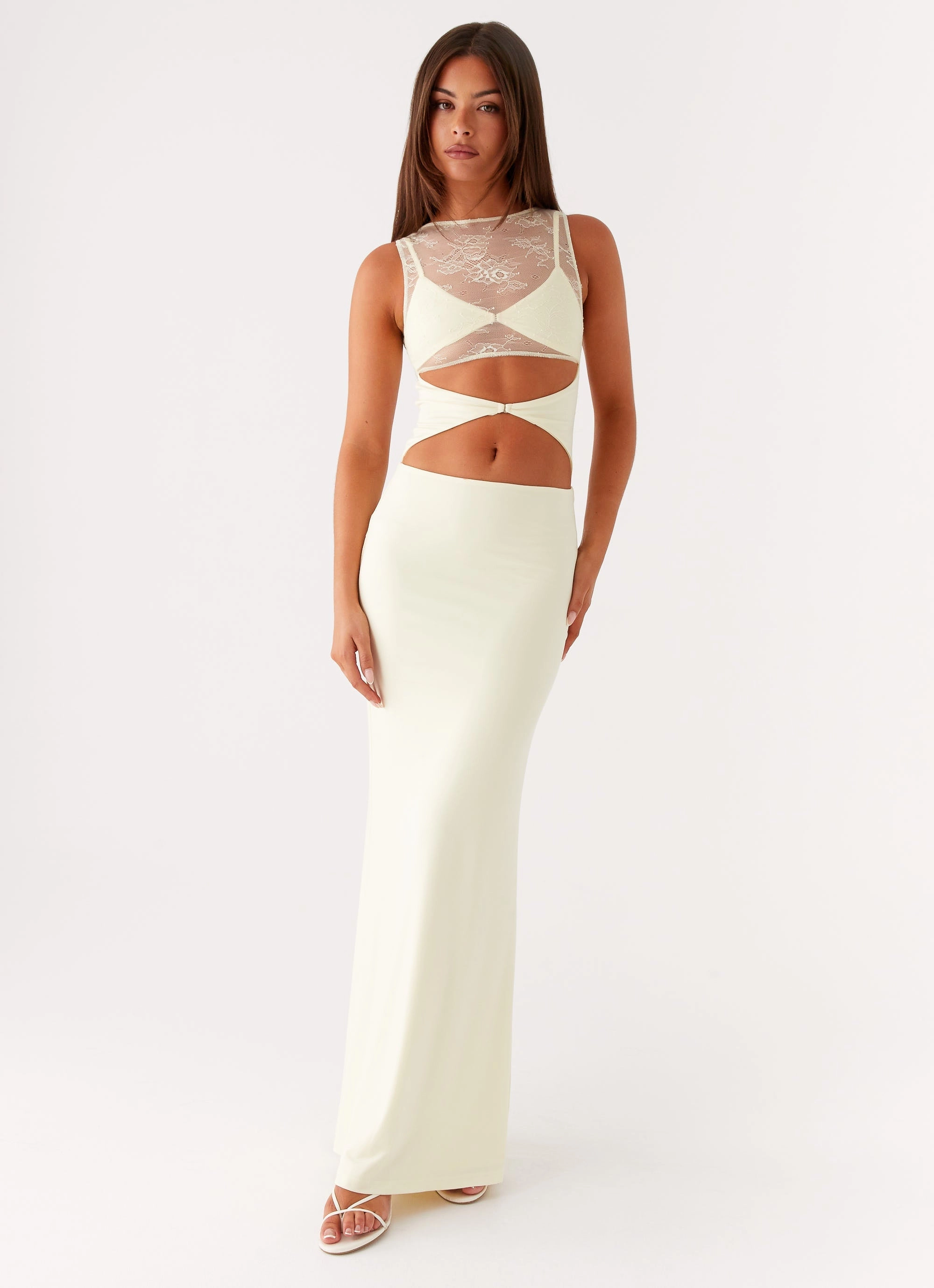 Imperial Maxi Dress - Yellow Flattering Style Sleek Design Fit