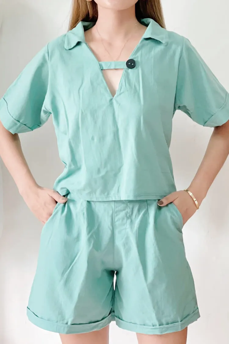 Ina Collared Linen Coordinates