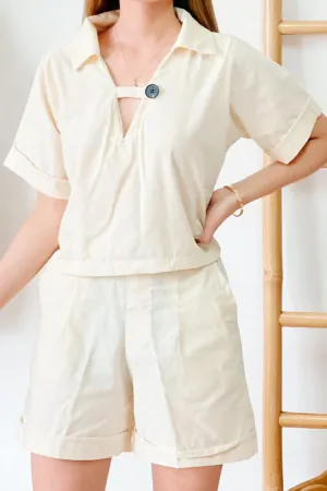 Ina Collared Linen Coordinates