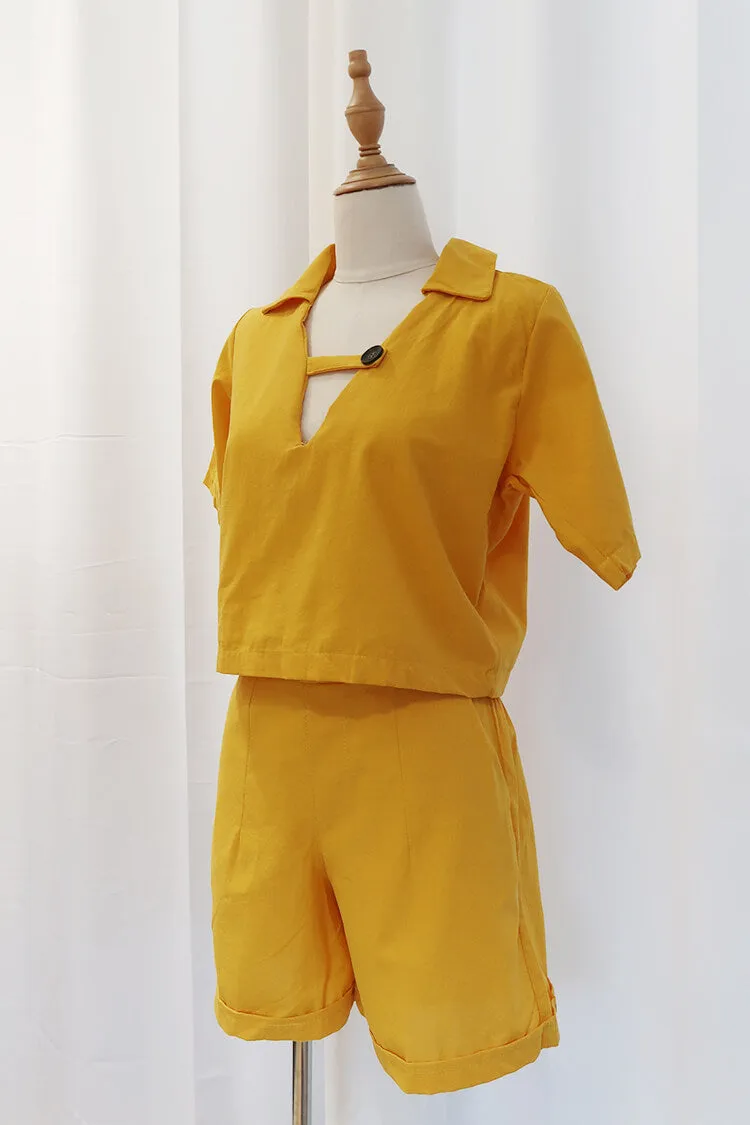 Ina Collared Linen Coordinates