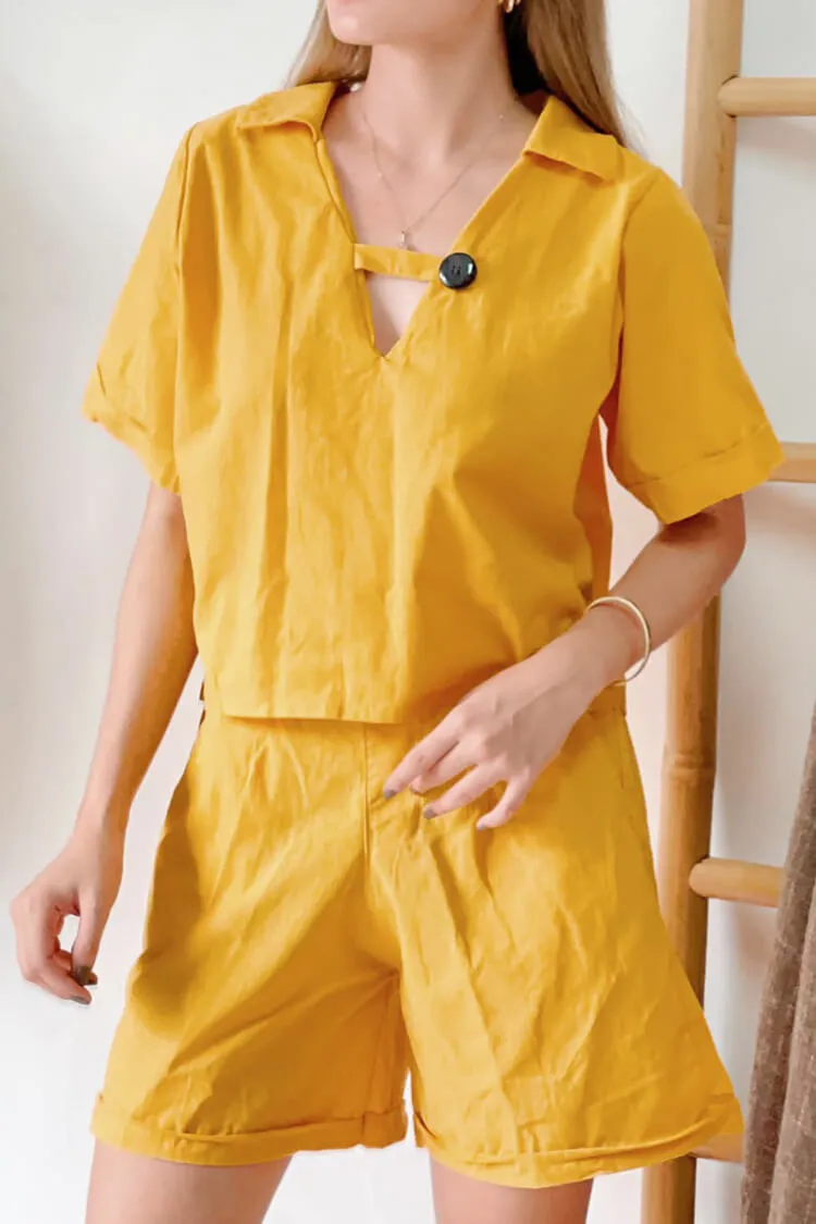 Ina Collared Linen Coordinates