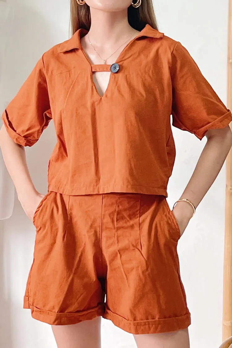 Ina Collared Linen Coordinates