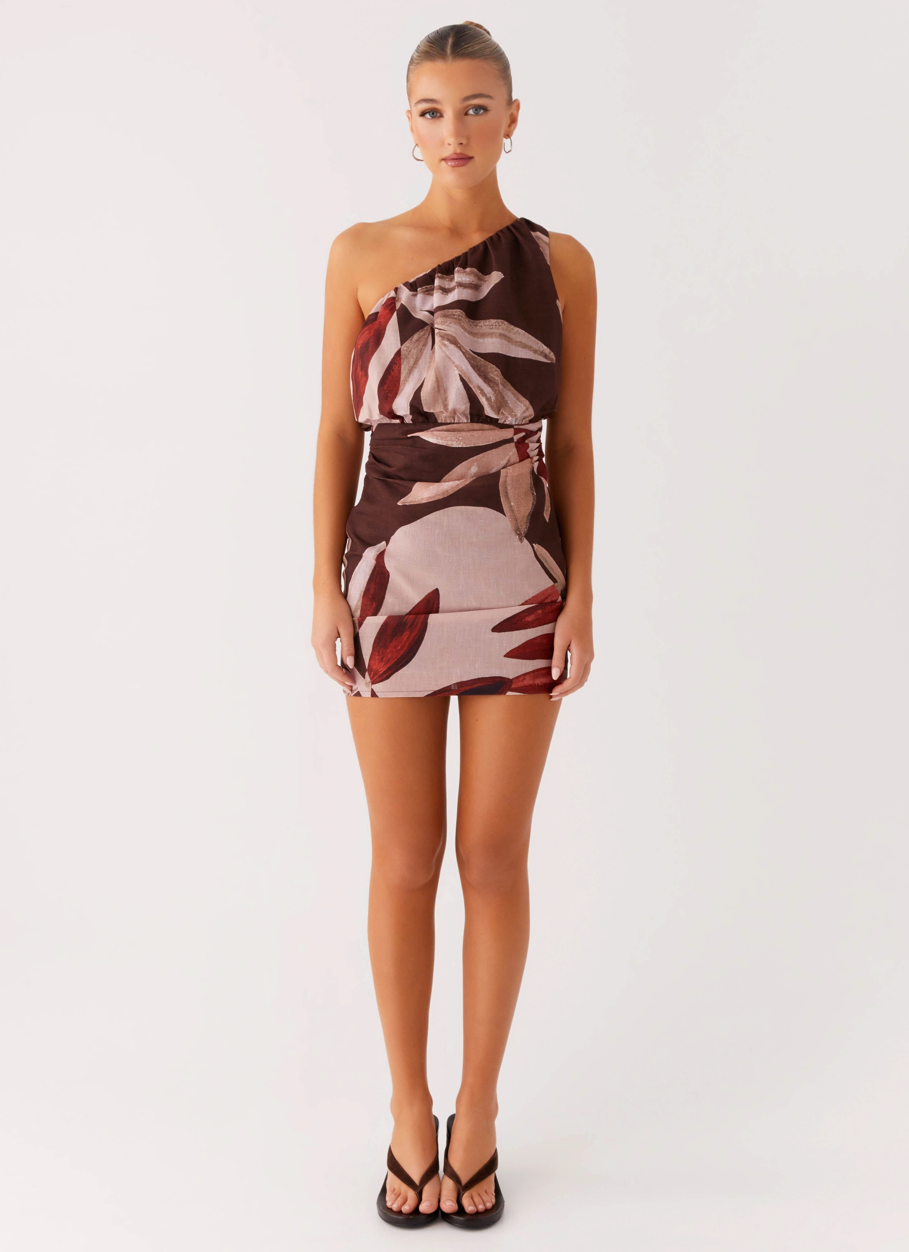 Feminine Mood Indianna Mini Dress - Cinnamon Palm