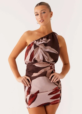 Indianna Mini Dress - Cinnamon Palm FadeResistantColor