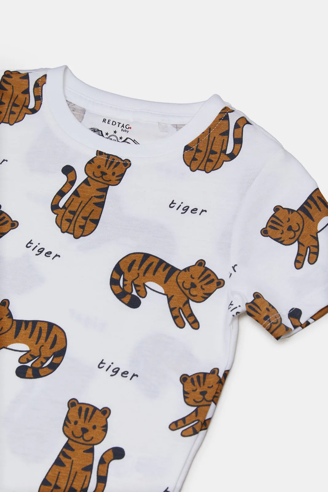 Infant Boys Ivory Printed Pyjama Set (2 Piece)