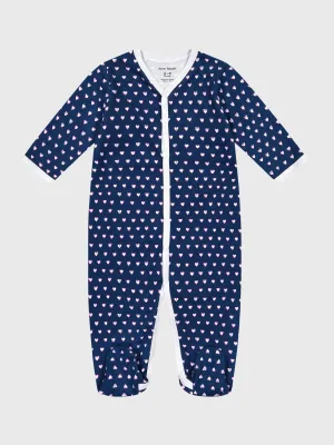Infant Navy Hearts Footie Pajamas