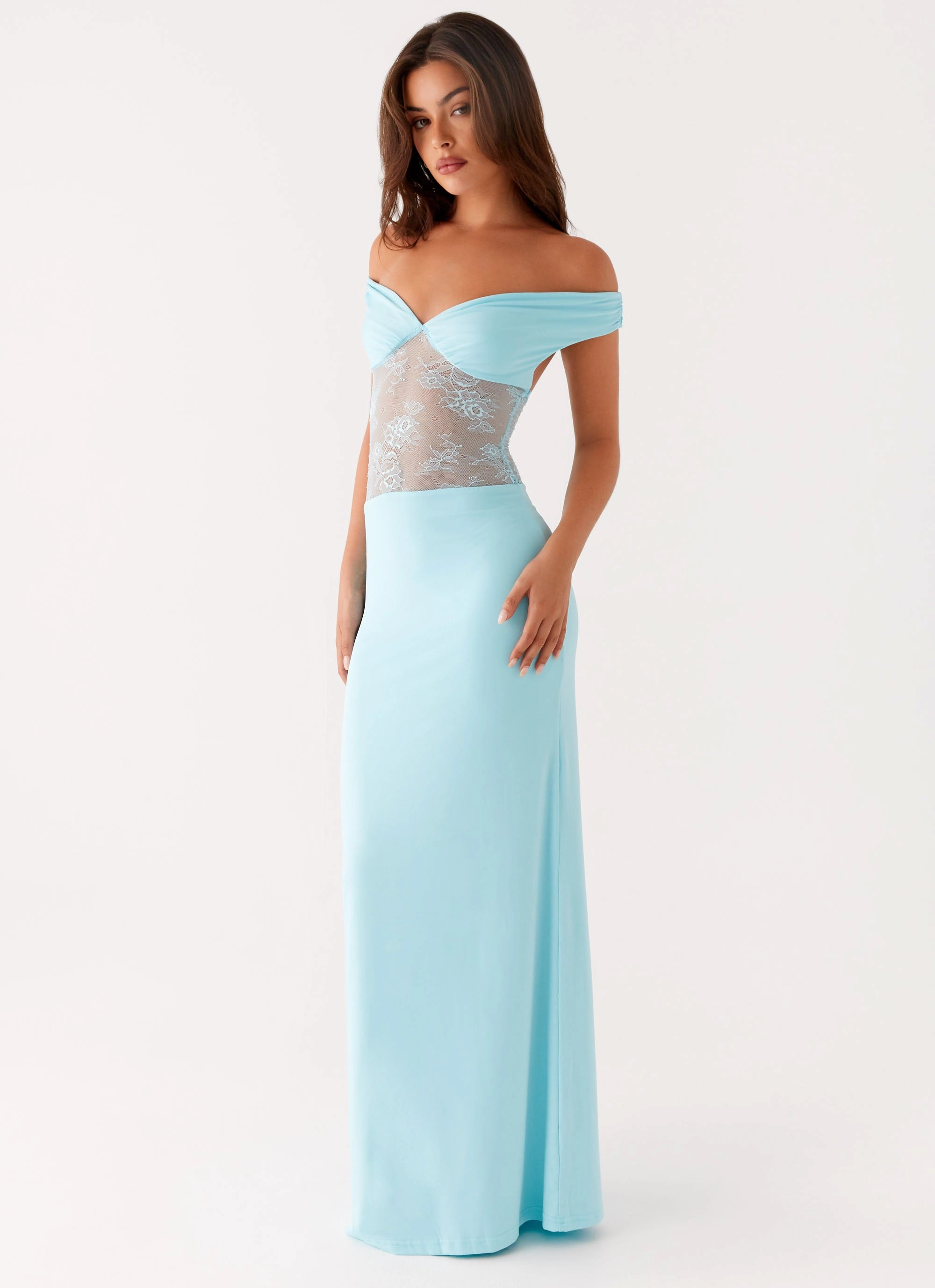 Infatuation Lace Maxi Dress - Turquoise Street Flex