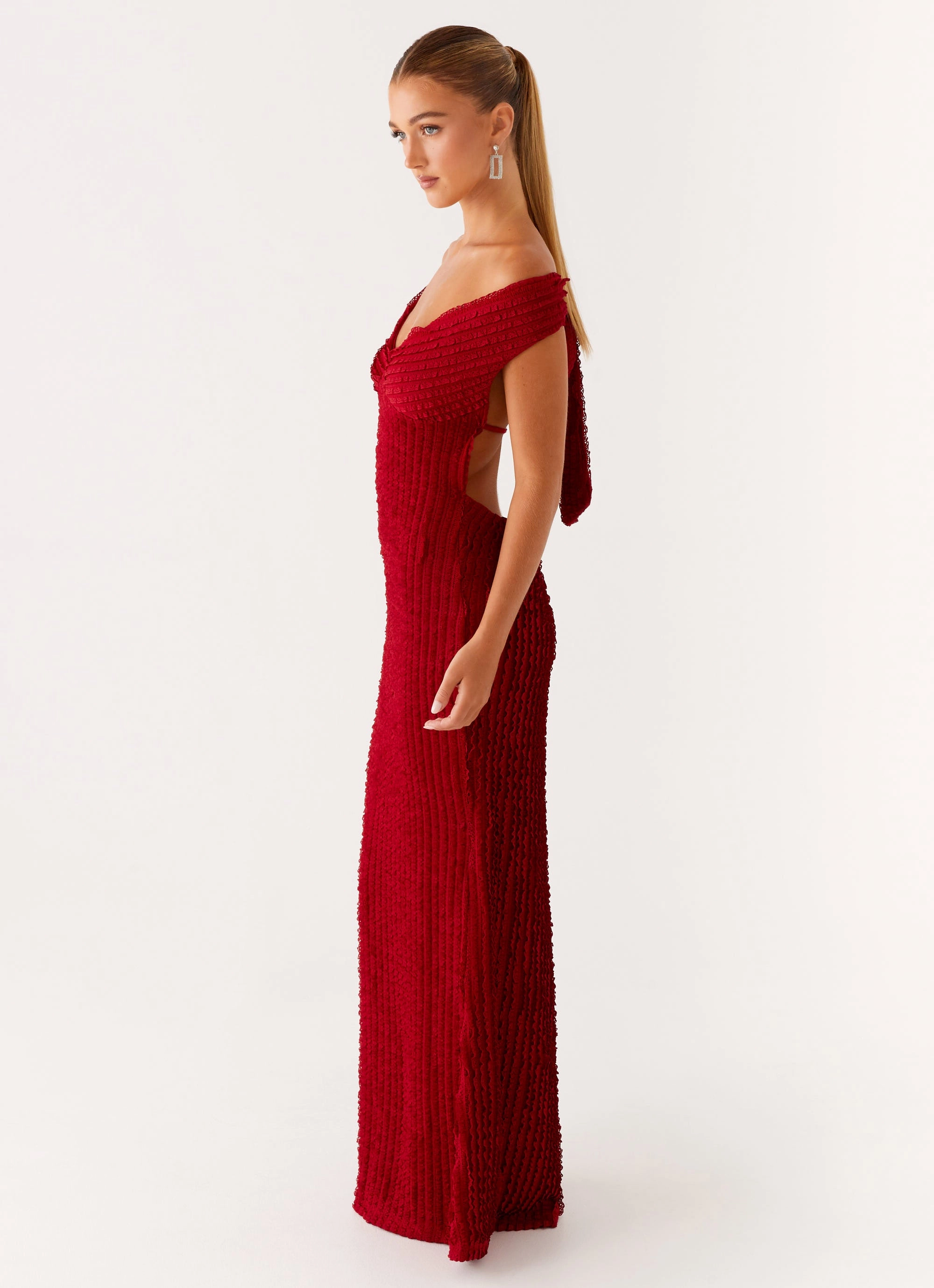 Short Sleeve Chantelle Maxi Dress - Red