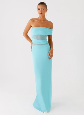 Flattering bodycon dress Texture Edge Lumi Maxi Dress - Turquoise
