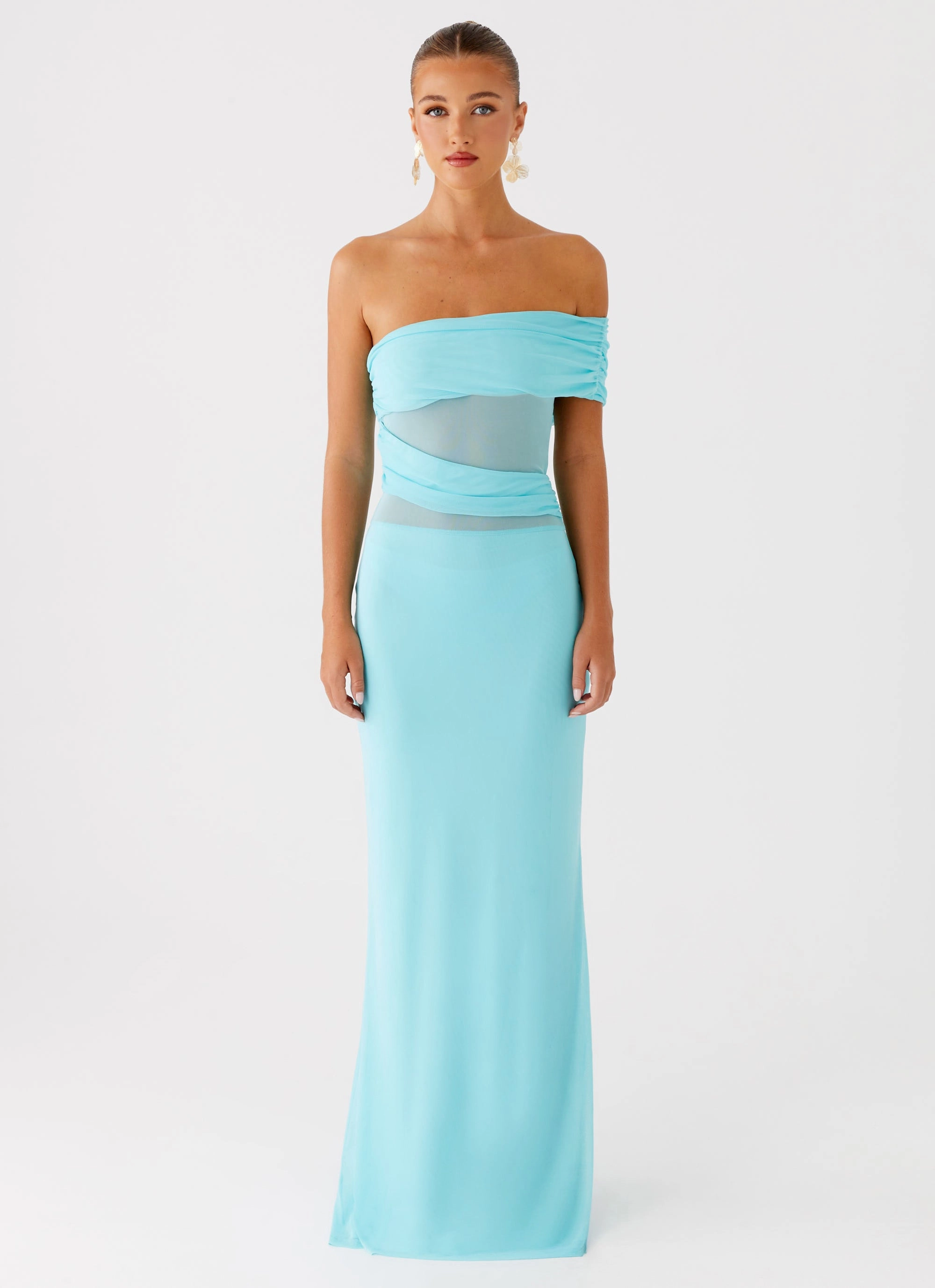 Lumi Maxi Dress - Turquoise Smart Fabric