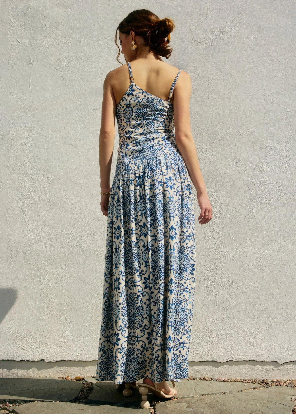 garden wedding Trend Texture IRIS AZALEA MOSAIC ONE-SHOULDER MAXI DRESS