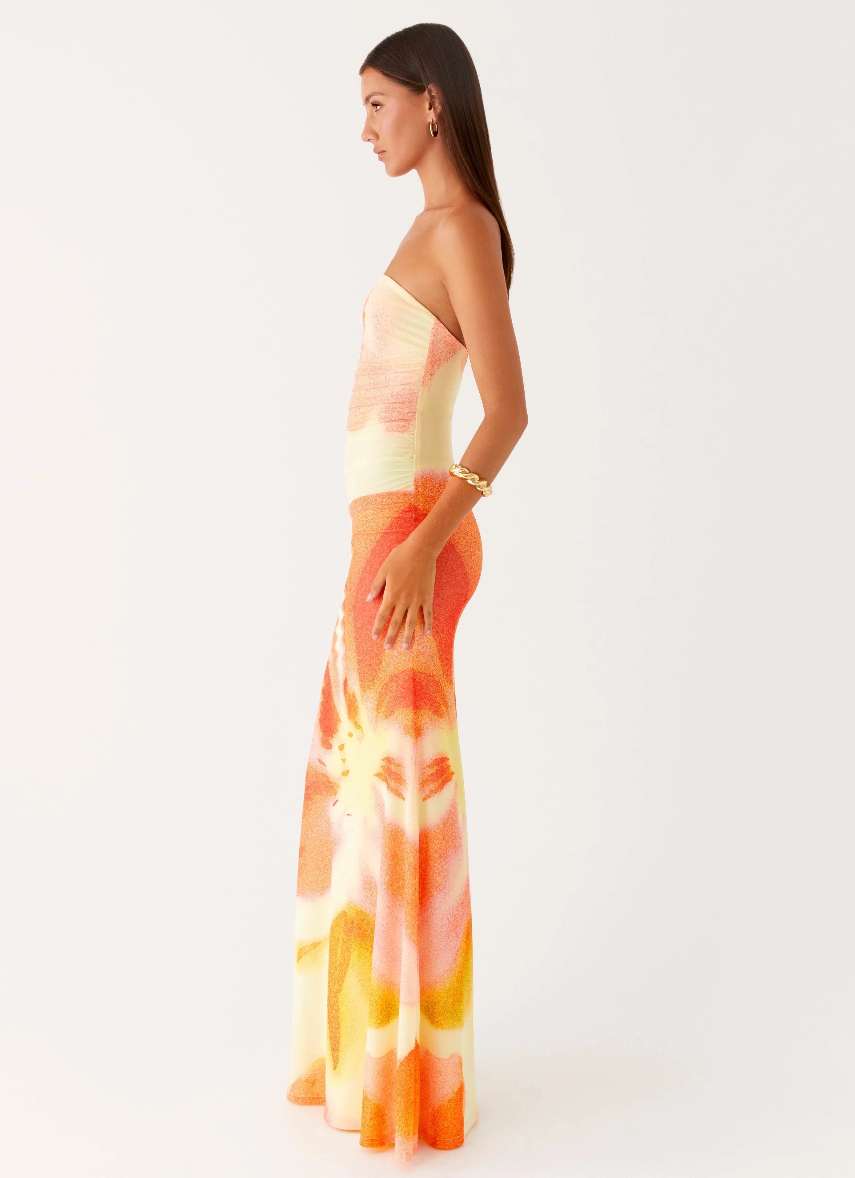 Tulle Air Iroha Strapless Maxi Dress - Mimosa Blossom