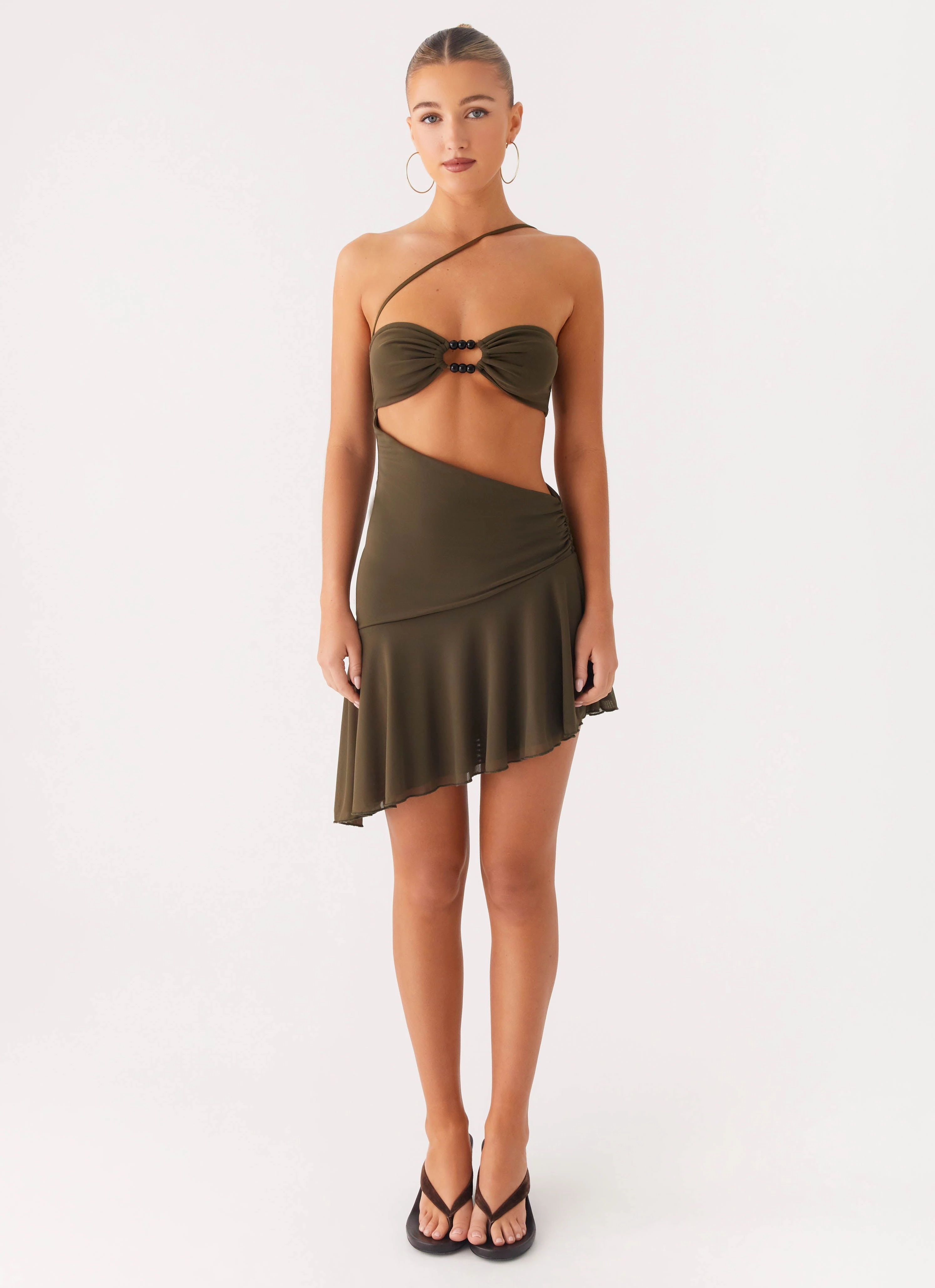 Islander Mini Dress - Khaki Nature Glow Stream Cut