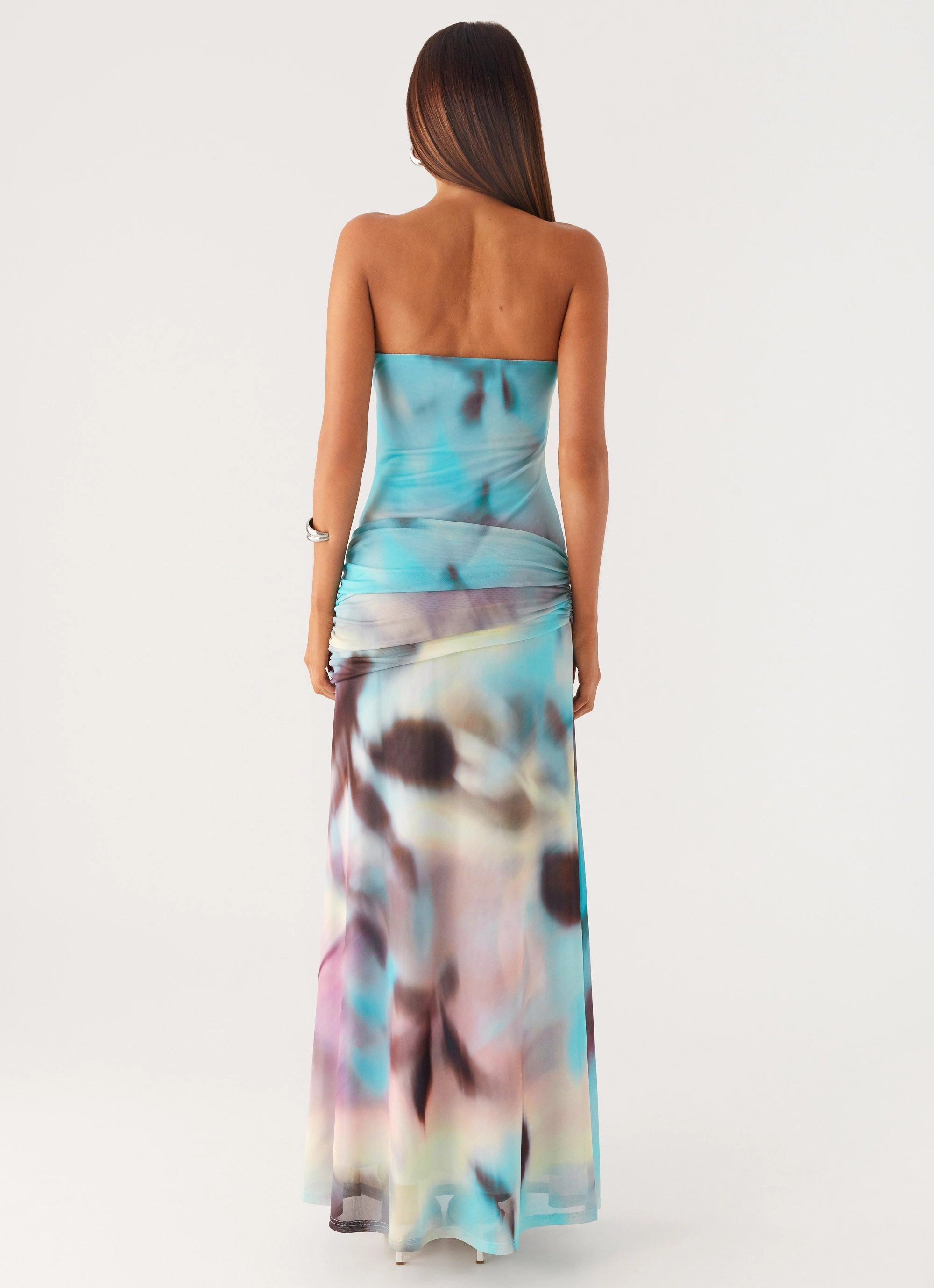 Isle Escape Mesh Maxi Dress - Sea Splash Young Edge Smooth-Lining