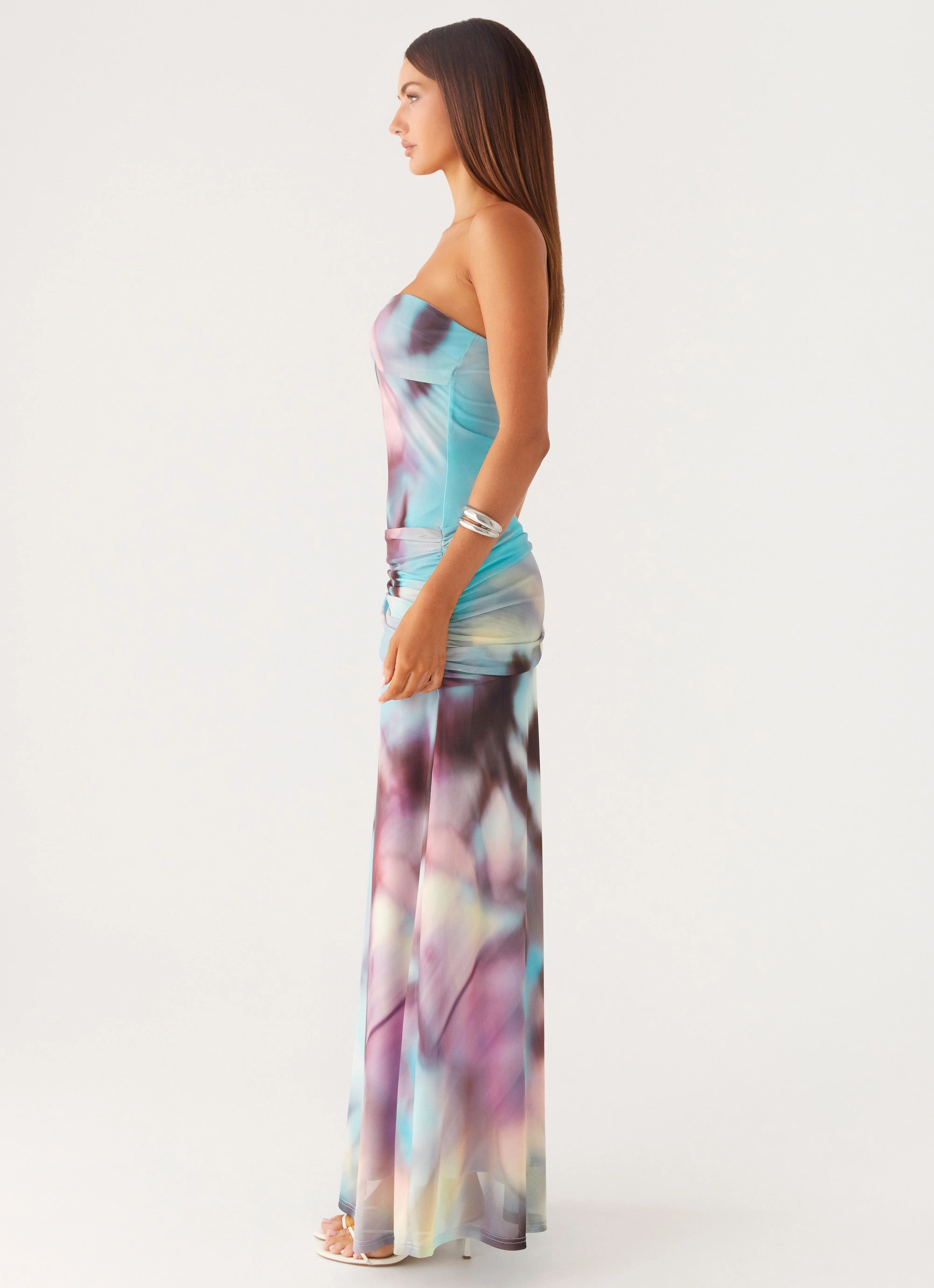 Shore Time Isle Escape Mesh Maxi Dress - Sea Splash