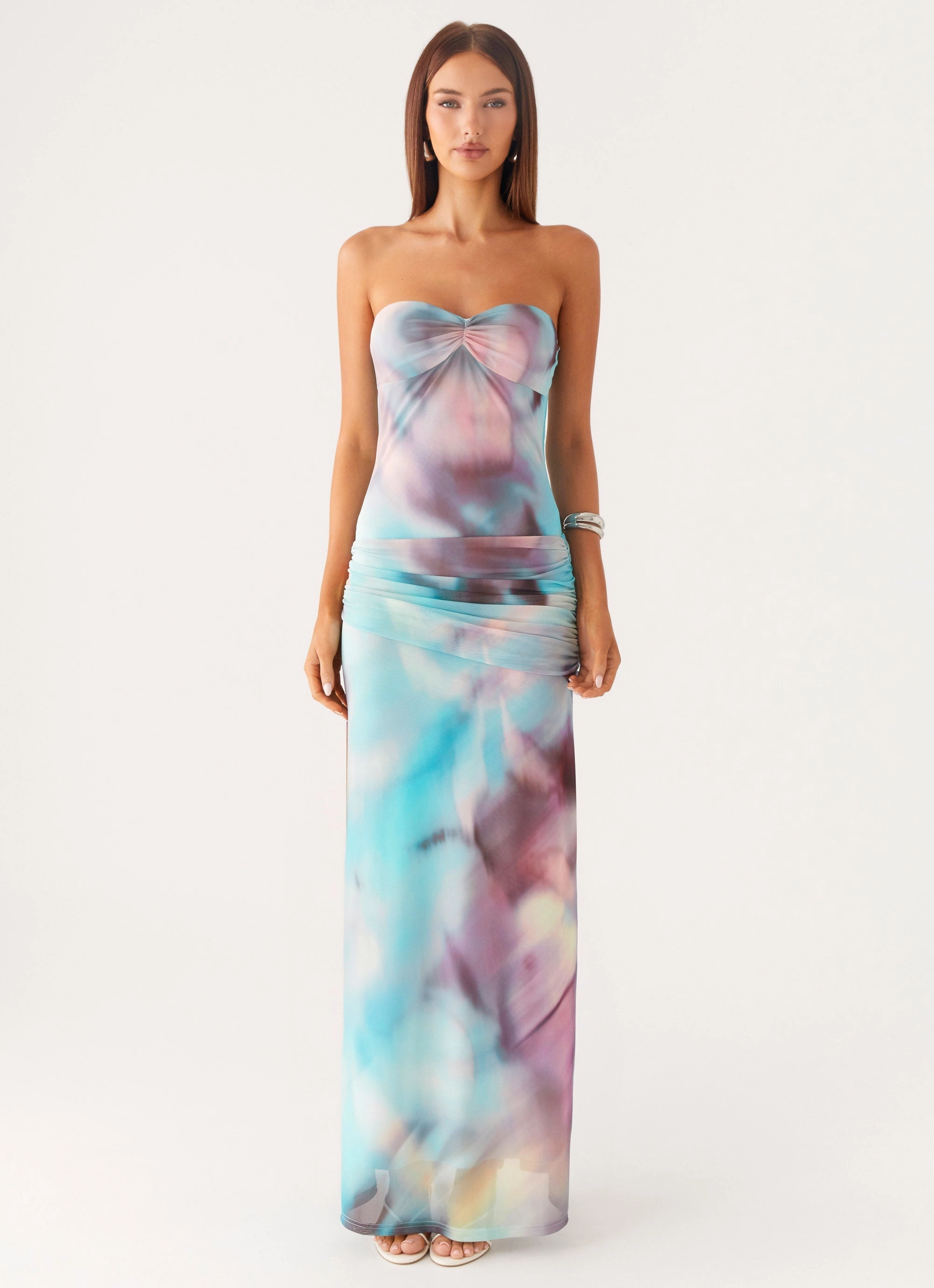 Casual Pick Lightweight-Layer Isle Escape Mesh Maxi Dress - Sea Splash