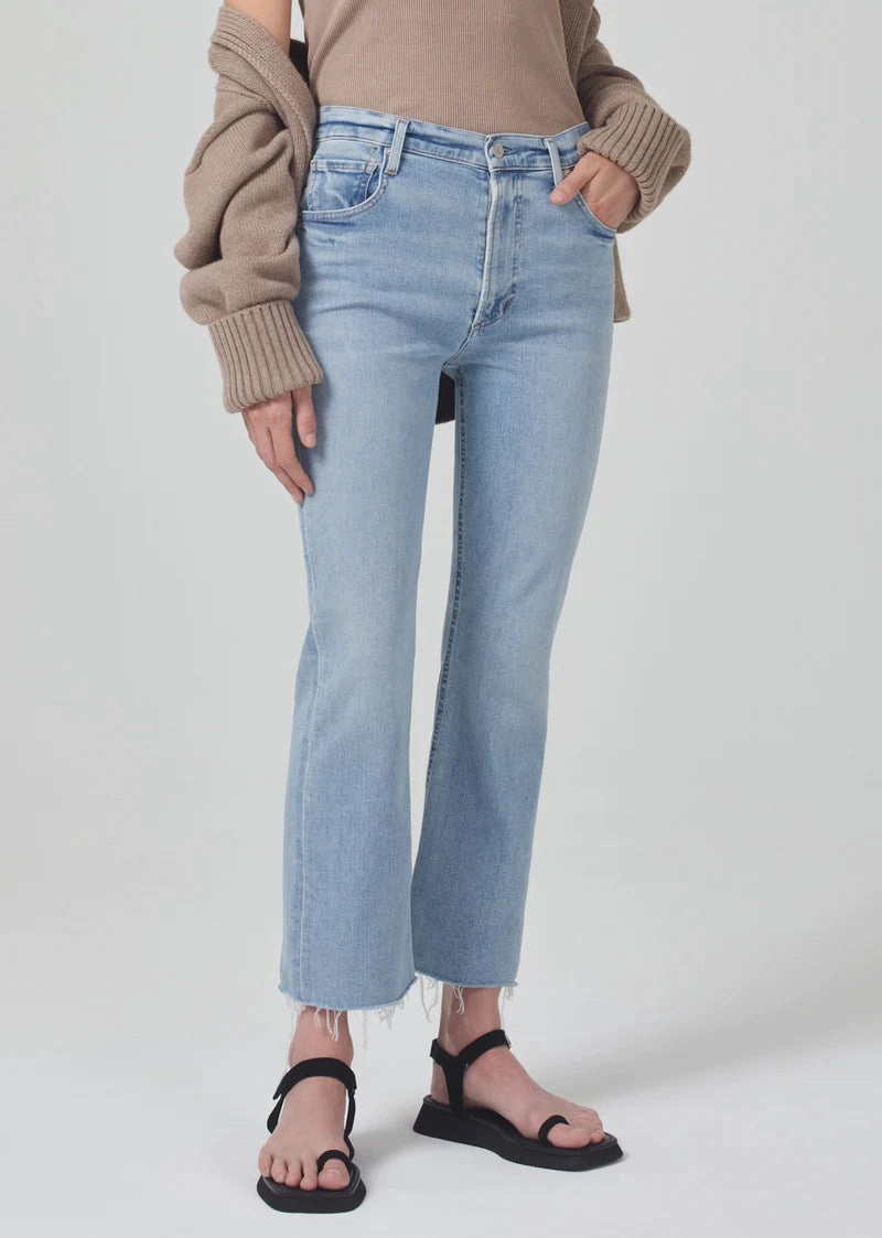 Softened Texture Neutral Base Isola Mid Rise Cropped Boot- H Pocket in Lyric