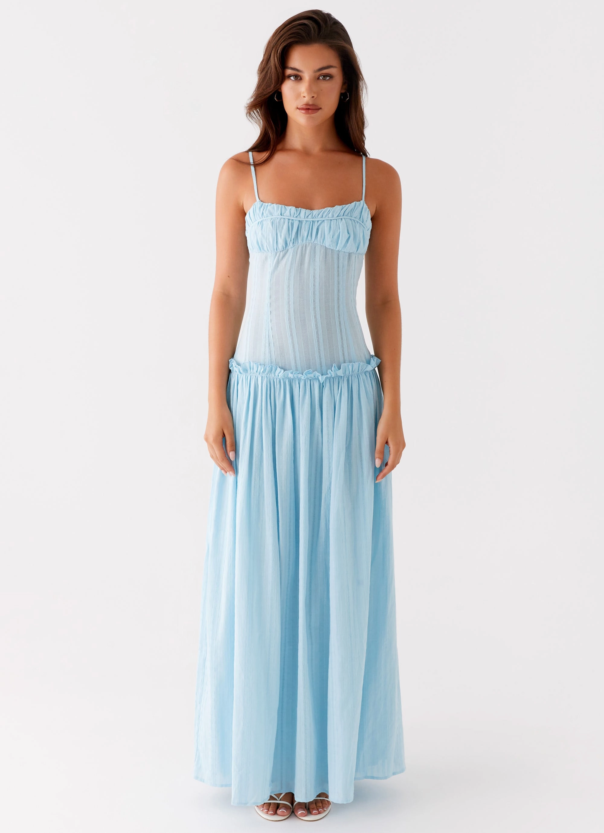 Dew Glow Jacinda Drop Waist Maxi Dress - Blue