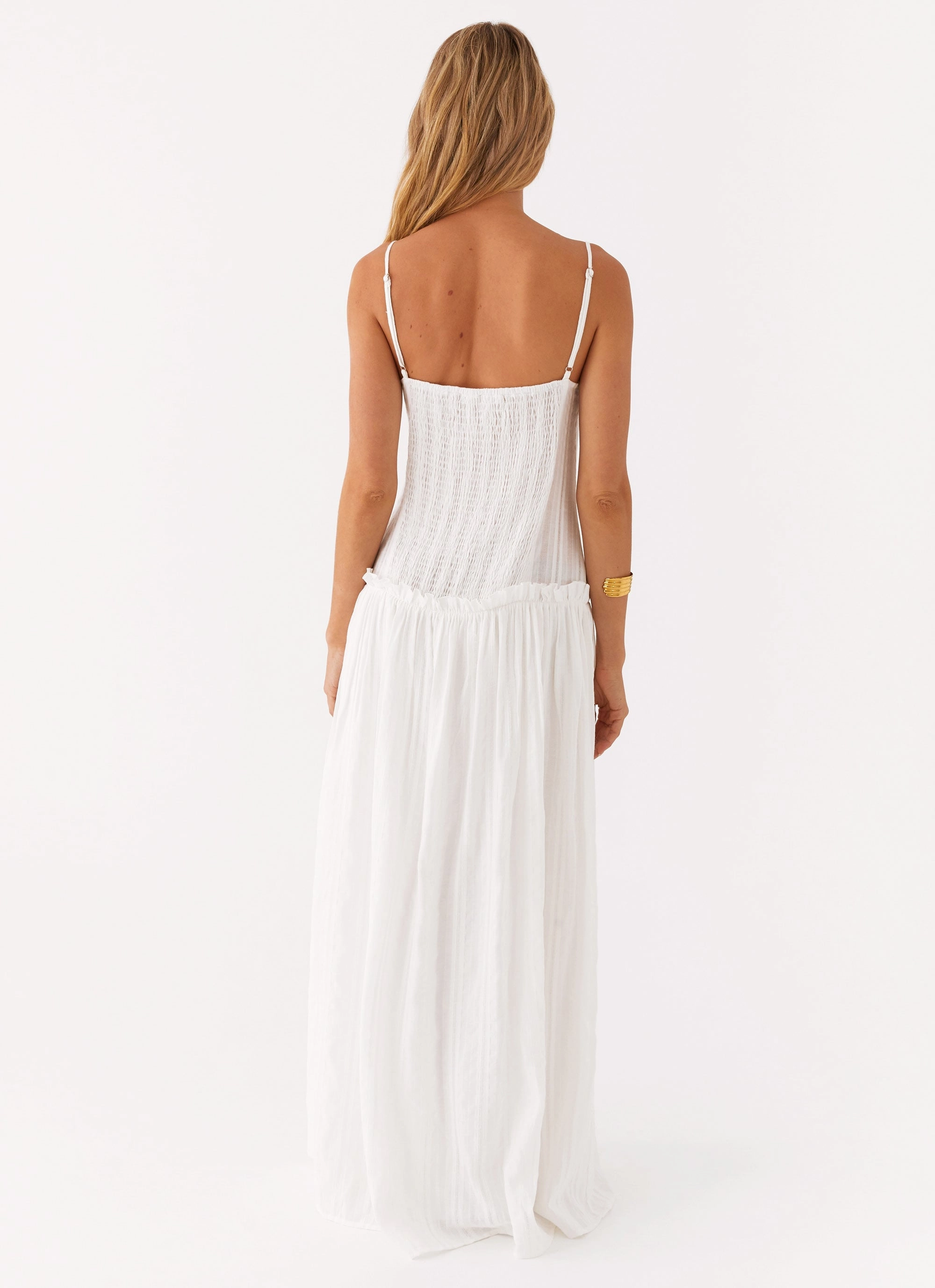 Jacinda Drop Waist Maxi Dress - Ivory Tall Fit