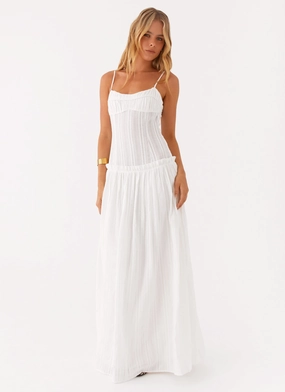 Office Shape Jacinda Drop Waist Maxi Dress - Ivory