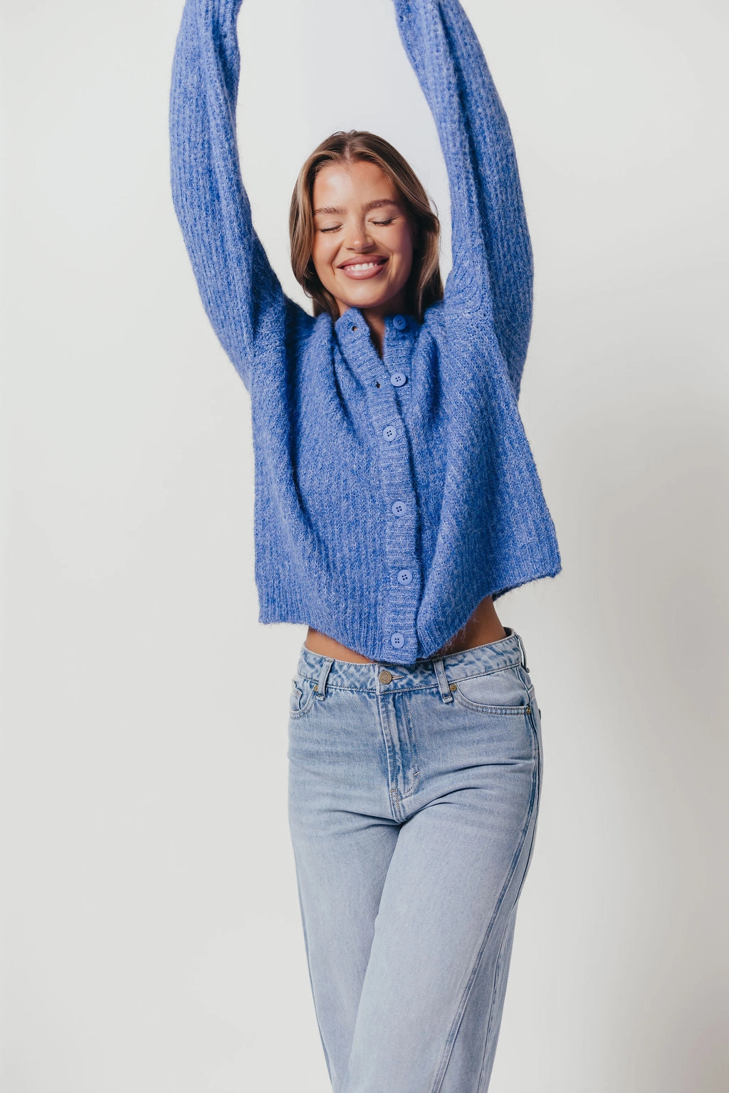Jacques Cardigan Top in Cobalt Blue LowMaintenance YarnBlend