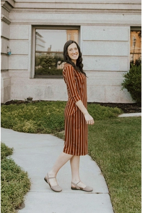 Jadyn Dress Gold Stripe Relax Feel